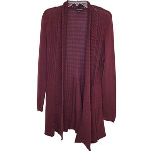 Notations Burgundy Open Front Kimono Style Cardigan Sweater Women's Size‎ L